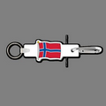 4mm Clip & Key Ring W/ Full Color Flag of Norway Key Tag